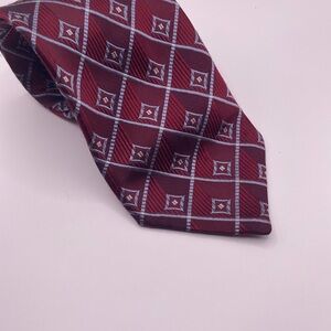 Zanzara Burgundy Diamond Pattern Men's Tie